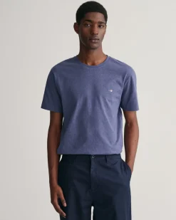Gant Miesten T-Paita, REG SHIELD SS T-SHIRT Tummansininen