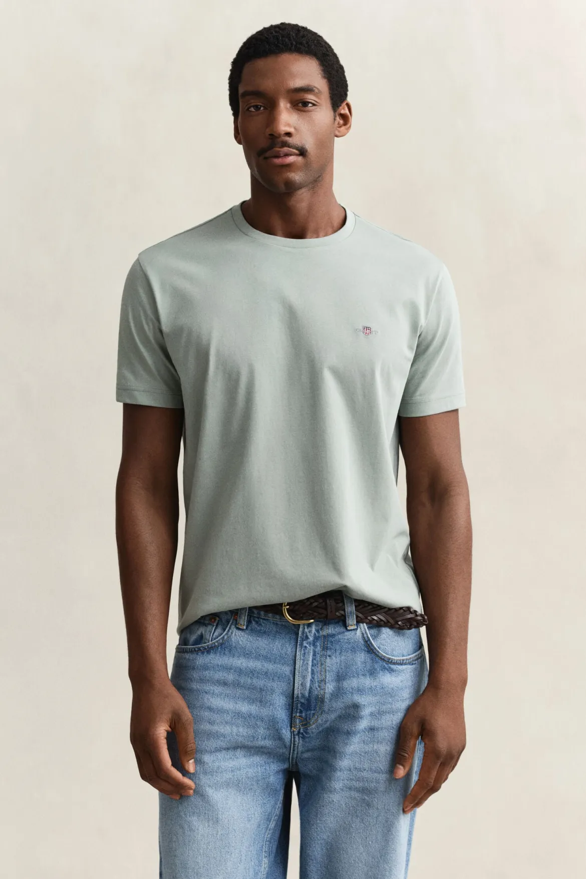 Gant miesten t-paita Reg Shield SS T-shirt, vaaleanvihreä