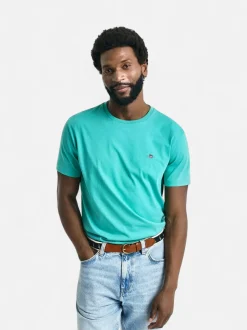 Gant miesten t-paita, REG SHIELD SS T-SHIRT Turkoosinsininen