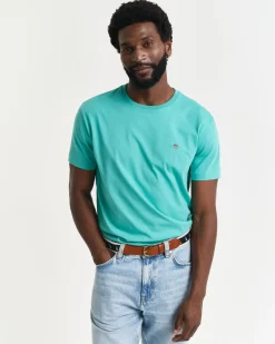 Gant miesten t-paita, REG SHIELD SS T-SHIRT Turkoosinsininen