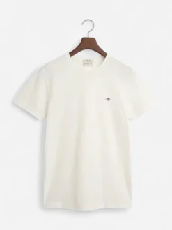 Gant miesten T-paita Slim Pique SS T-shirt, valkoinen