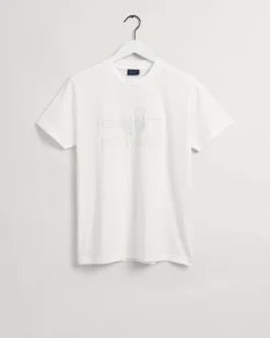 Gant Miesten T-paita, TONAL ARCHIVE SHIELD T-SHIRT Valkoinen