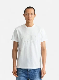 Gant Miesten T-paita, TONAL ARCHIVE SHIELD T-SHIRT Valkoinen