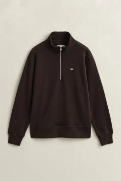 Gant naisten collegepaita Shield Half-Zip, tummanruskea