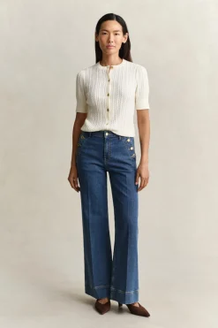 Gant naisten farkut Flare Nautical Jeans, sininen indigo