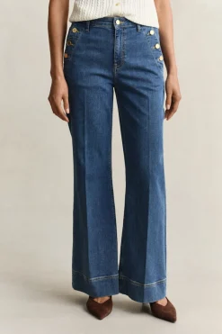 Gant naisten farkut Flare Nautical Jeans, sininen indigo