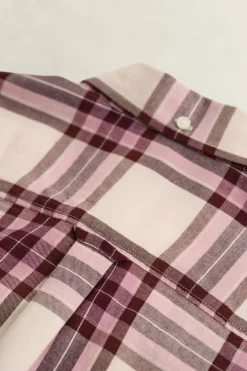 Gant naisten kauluspaita Relaxed Checked Flannel BD Shirt, vaaleanpunainen ruutu