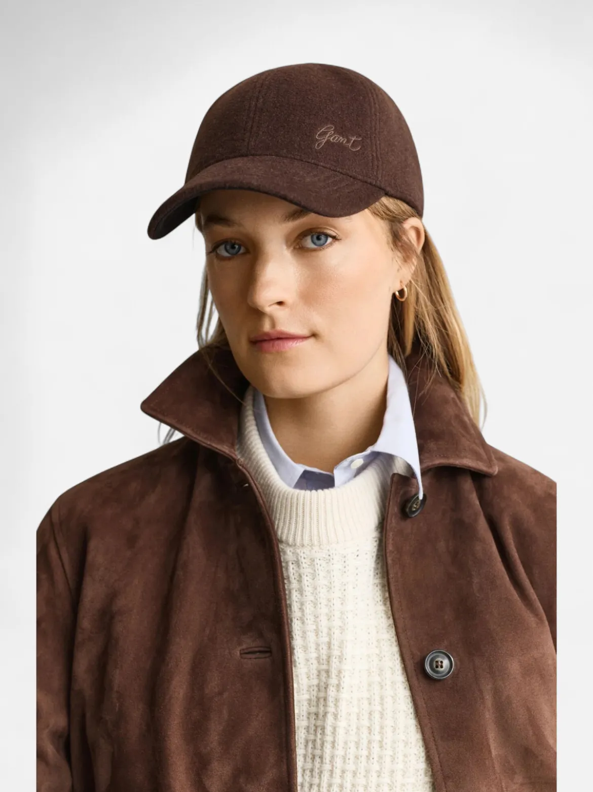 Gant naisten lippis Lustrous Melton Cap, tummanruskea