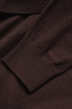 Gant naisten neulepusero Extra Fine Merino Wool Turtleneck, tummanruskea