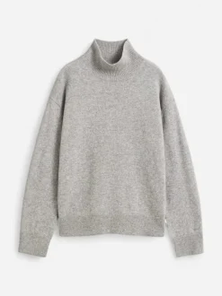 Gant naisten neulepusero Superfine Lambswool Mockneck, meleerattu grafiitti