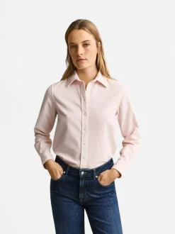Gant naisten paitapusero Regular Corduroy Shirt, vaaleanpunainen