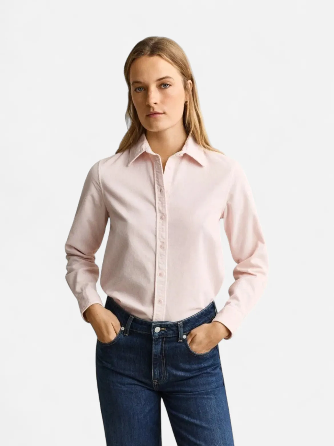 Gant naisten paitapusero Regular Corduroy Shirt, vaaleanpunainen