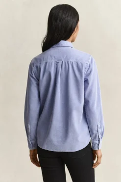 Gant naisten paitapusero Regular Corduroy Shirt, vaaleansininen