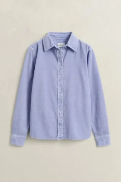 Gant naisten paitapusero Regular Corduroy Shirt, vaaleansininen