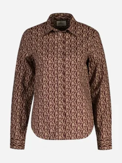 Gant naisten paitapusero, REG G PRINT COT VOILE SHIRT Kuosillinen Beige