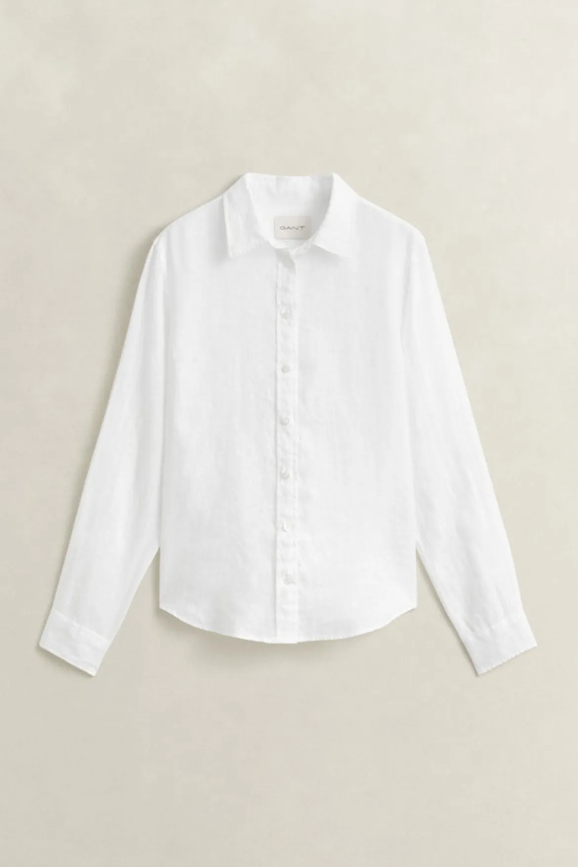 Gant naisten paitapusero Regular Fit Linen Shirt, valkoinen