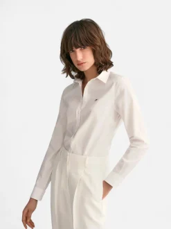 Gant naisten paitapusero, SLIM STRETCH OXFORD SHIRT Valkoinen