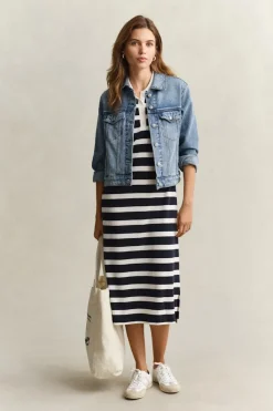 Gant naisten pikeemekko Polo Dress, raidallinen sininen