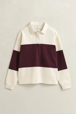 Gant naisten pikeepaita Color Blocked Heavy Rugger, raidallinen luumu