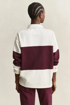 Gant naisten pikeepaita Color Blocked Heavy Rugger, raidallinen luumu