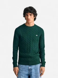Gant neule, COTTON CABLE Armeijanvihreä