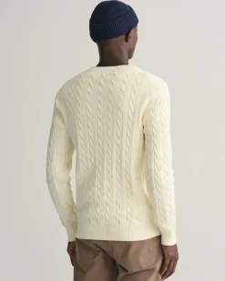 Gant neule, COTTON CABLE Valkoinen