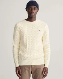 Gant neule, COTTON CABLE Valkoinen