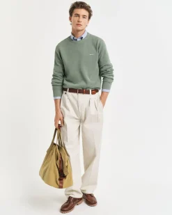 Gant neule, COTTON PIQUE C-NECK Vihreä