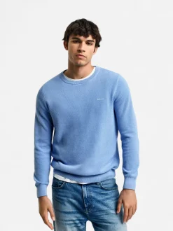 Gant neule, COTTON PIQUE C-NECK Vaaleansininen
