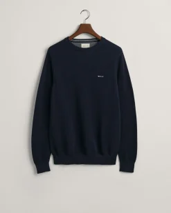 Gant neule, COTTON PIQUE C-NECK Tummansininen