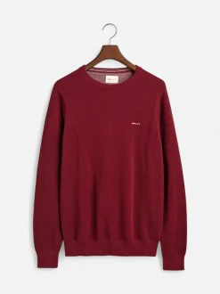 Gant neule, COTTON PIQUE C-NECK Viininpunainen