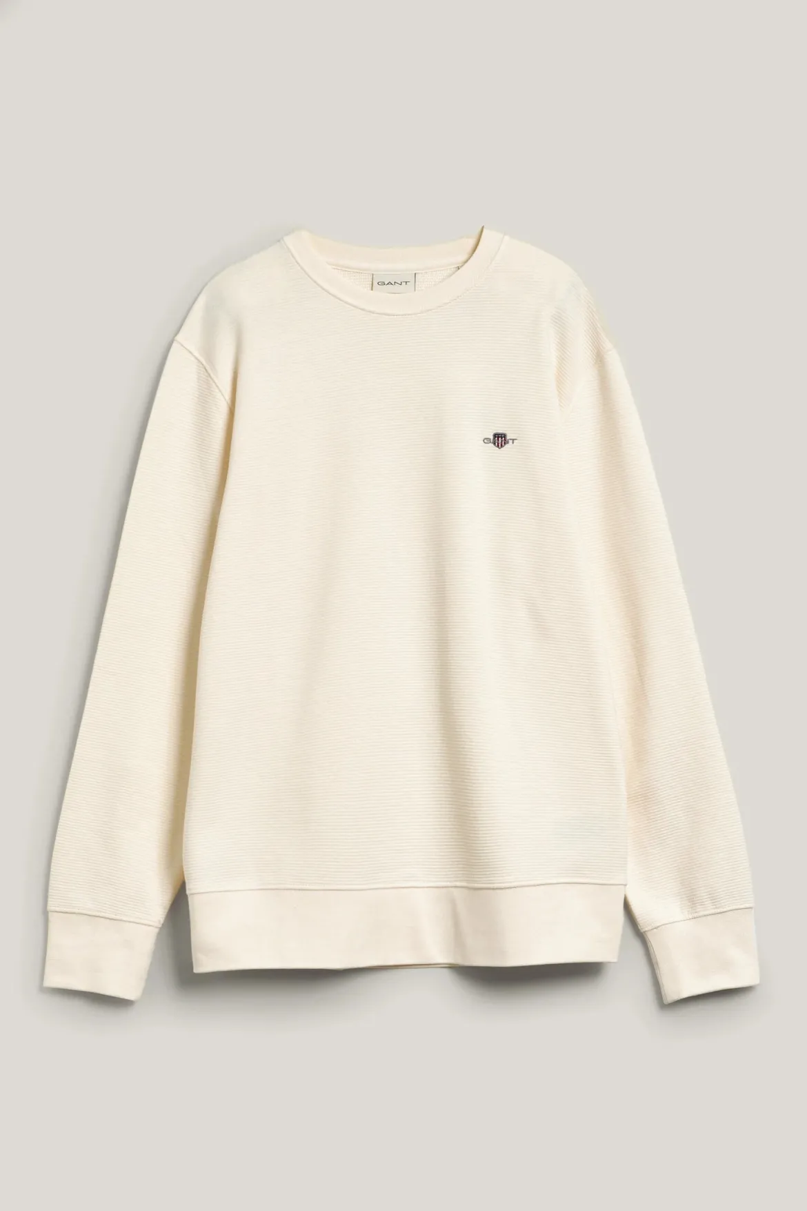 Gant TEXTURE C-NECK SWEAT- miesten neule Luonnonvalkoinen