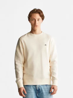 Gant TEXTURE C-NECK SWEAT- miesten neule Luonnonvalkoinen