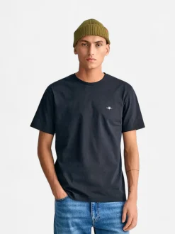 Gant t-paita, SOLID T-SHIRT Musta