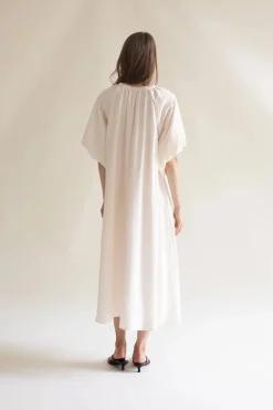Gauhar mekko Balloon Sleeve Dress, luonnonvalkoinen