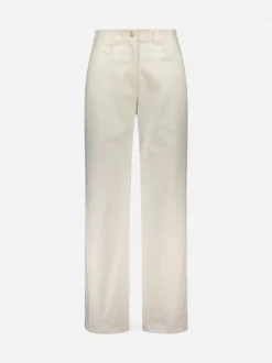 Gauhar naisten housut, COTTON TROUSERS WIDE Valkoinen