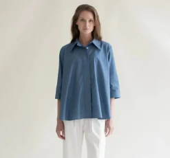 Gauhar naisten kauluspaita Maxlin Shirt Light Sapphire, sininen indigo
