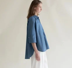 Gauhar naisten kauluspaita Maxlin Shirt Light Sapphire, sininen indigo
