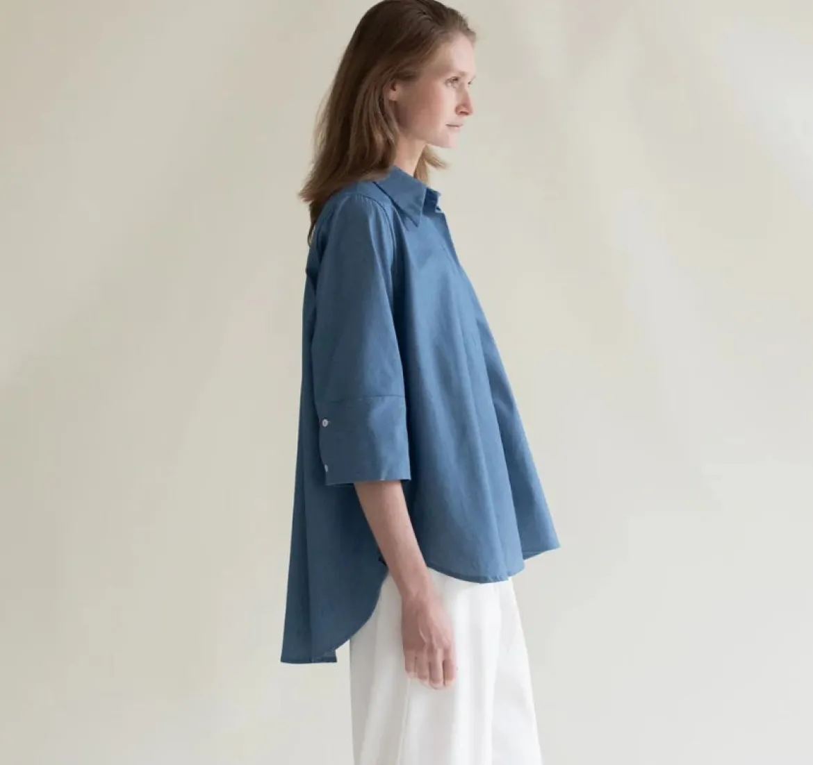 Gauhar naisten kauluspaita Maxlin Shirt Light Sapphire, sininen indigo