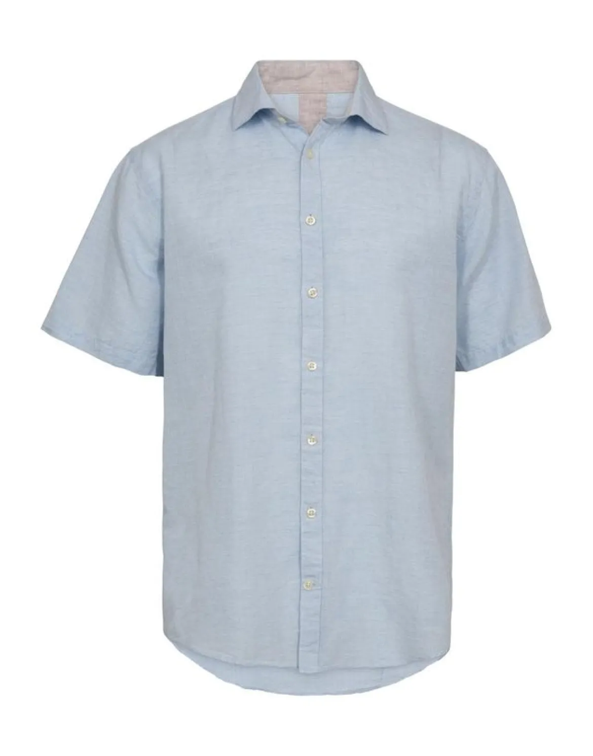 Gino marcello miesten lyhythihainen kauluspaita Linen Cotton SS Shirt, vaaleansininen