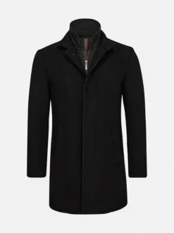 Gino marcello miesten villakangastakki K GINO MARCELLO WOOL COAT, musta
