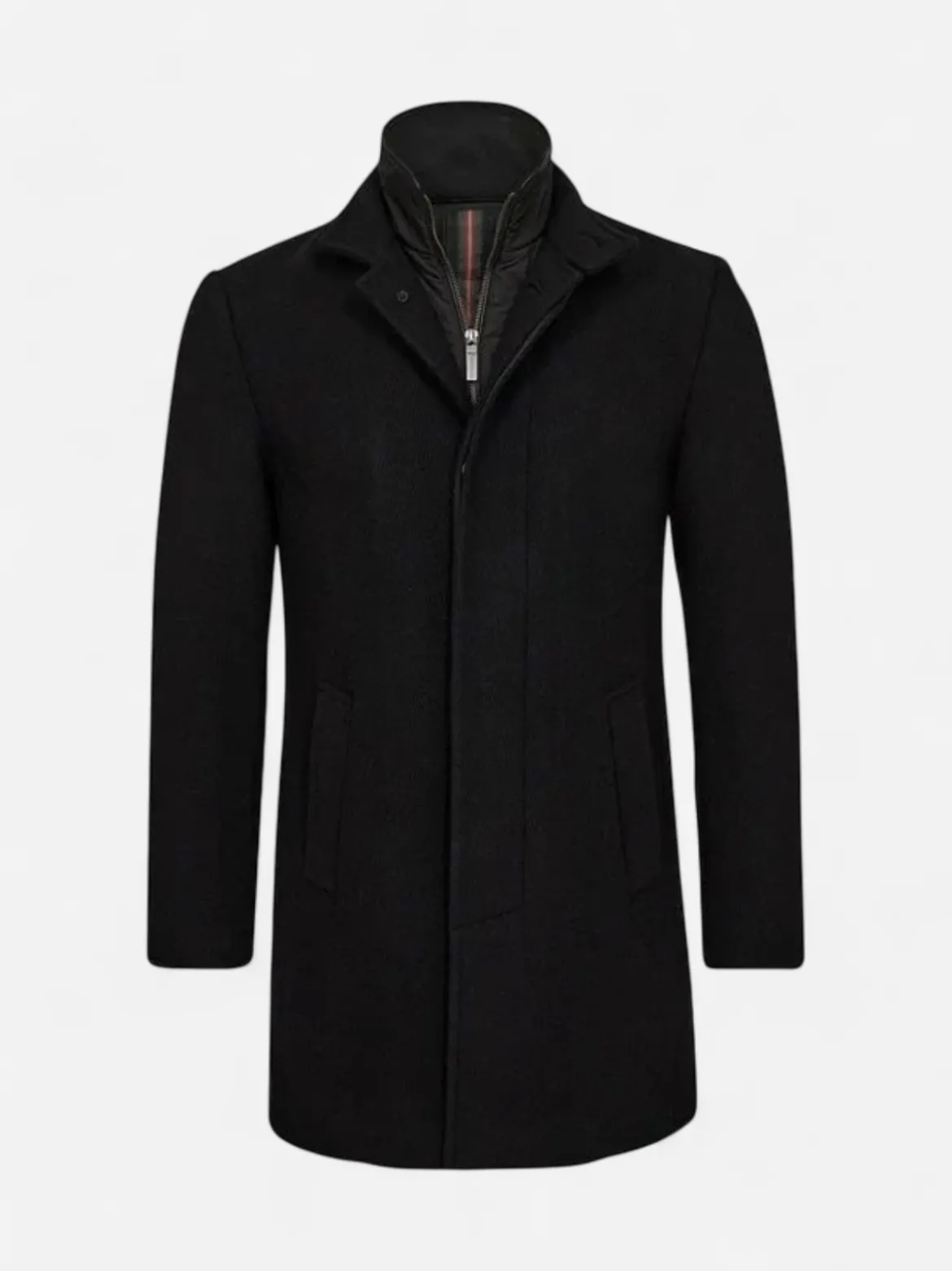 Gino marcello miesten villakangastakki K GINO MARCELLO WOOL COAT, musta