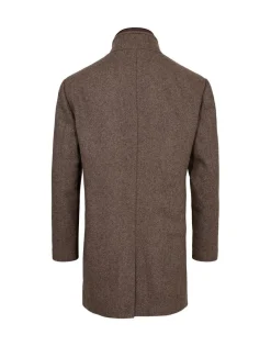 Gino marcello miesten villakangastakki, GINO MARCELLO WOOL COAT Kaakaonruskea