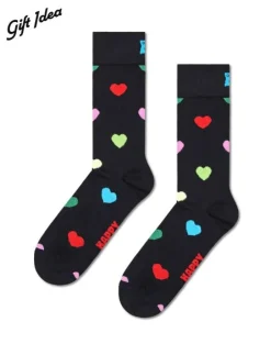 Happy Socks miesten sukat, HEART SOCK Musta Kuosi