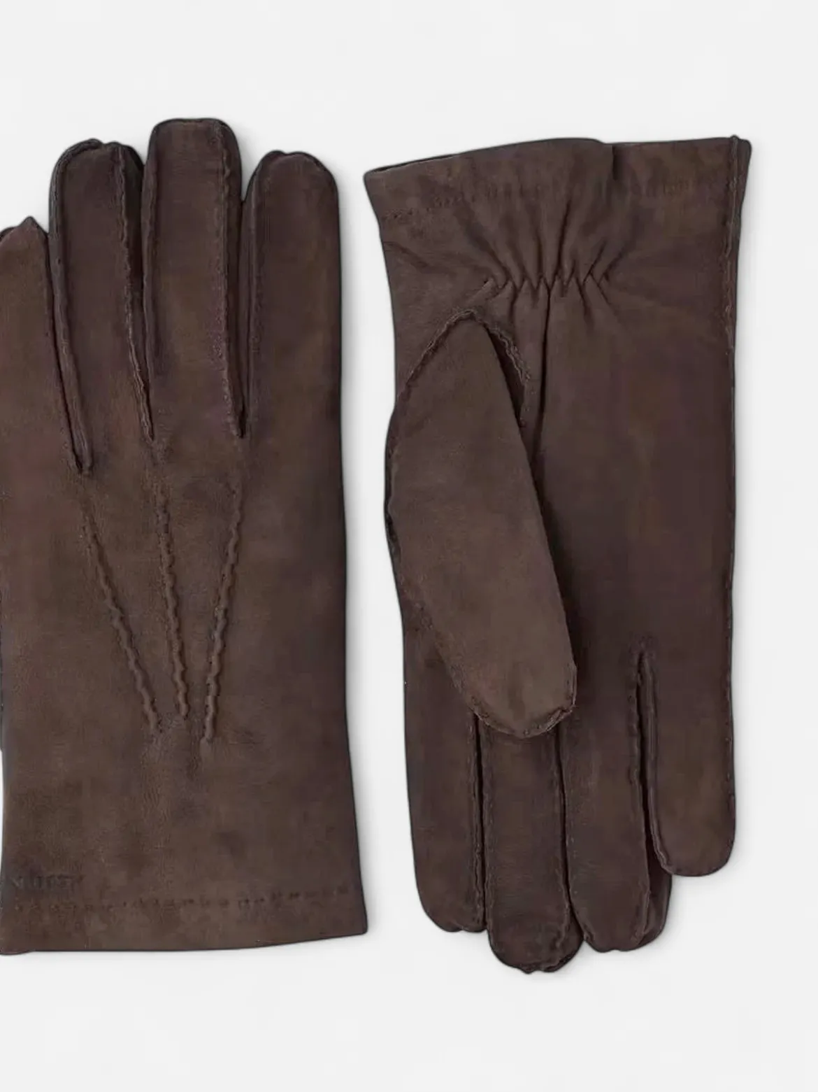 Hestra Unisex käsineet Arthur Suede Glove Wool Lining, mustanruskea