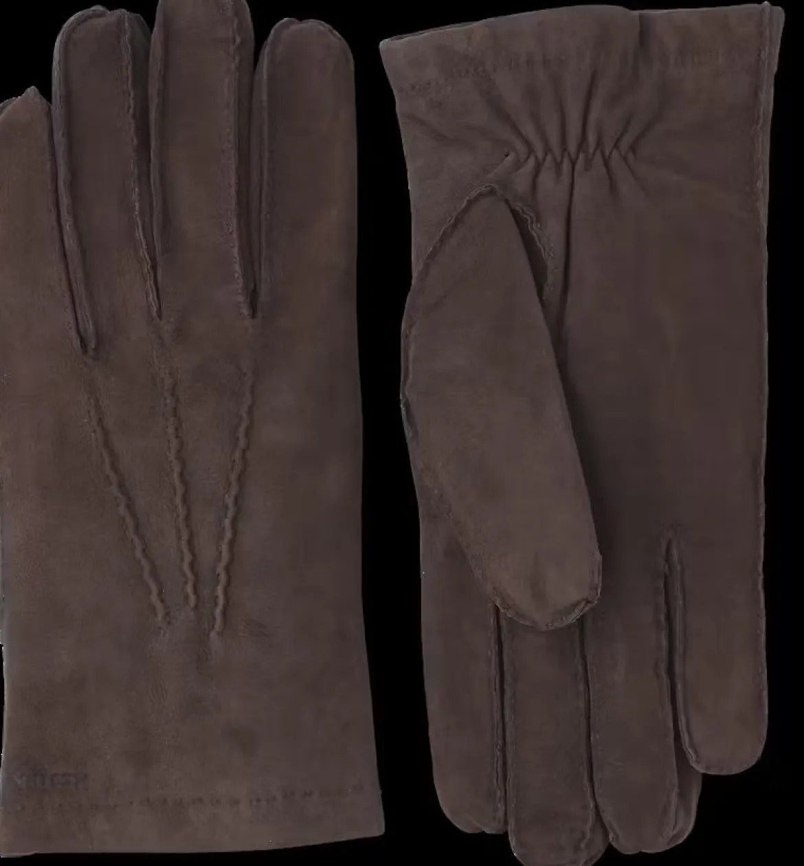 Hestra Unisex käsineet Arthur Suede Glove Wool Lining, mustanruskea