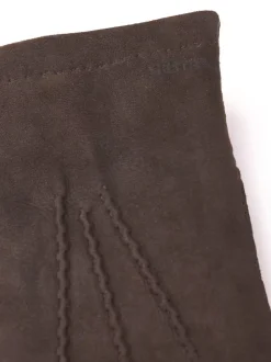 Hestra Unisex käsineet Arthur Suede Glove Wool Lining, mustanruskea