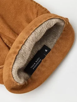 Hestra unisex käsineet ARTHUR SUEDE GLOVE WOOL LINING, konjakinruskea