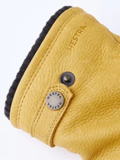 Hestra unisex käsineet UTSJÖ FLEECE LINER BUCKLE ELKSKIN GLOVE, keltainen
