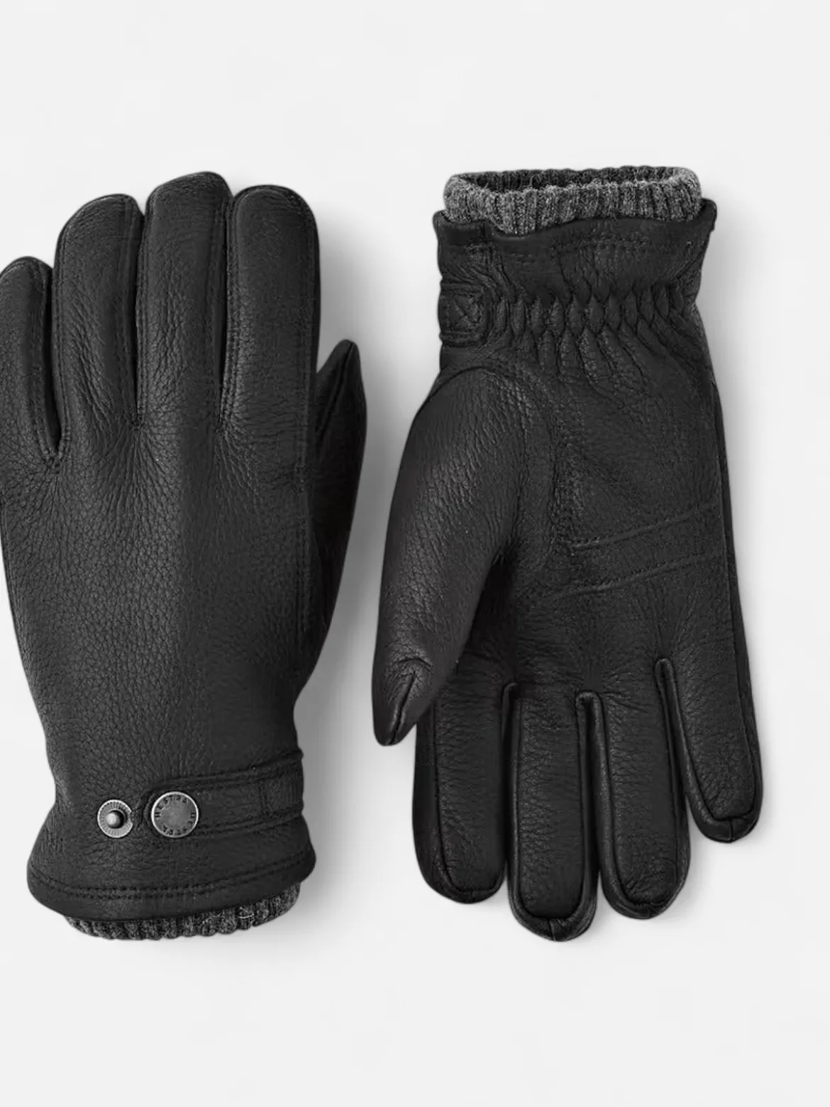 Hestra unisex käsineet UTSJÖ FLEECE LINER BUCKLE ELKSKIN GLOVE, musta